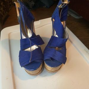 Royal blue wedges